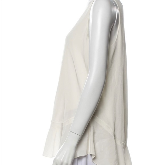 Auth silk Chloe peplum top size FR38 US6 cream - Picture 3 of 4